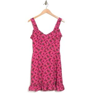 💕 BETSEY JOHNSON thorns and roses ruffle neck dress in pink size XS like NEW